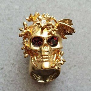 ALEXANDER MCQUEEN Skull, Butterfly, Floral Ring